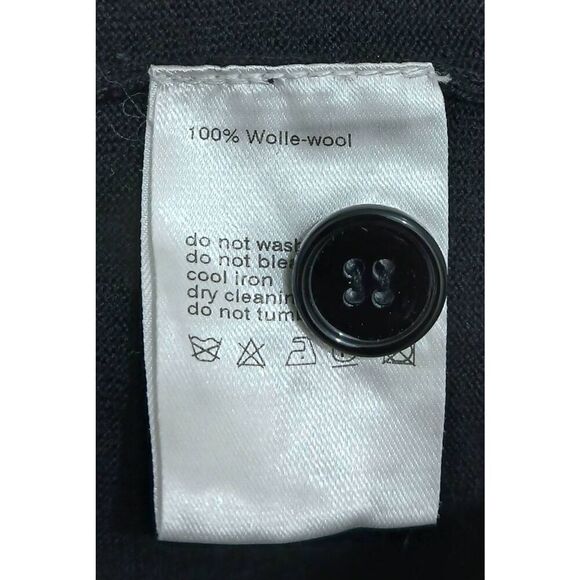 Akris punto womens fine thin merino wool long cardigan sweater black - Picture 8 of 8